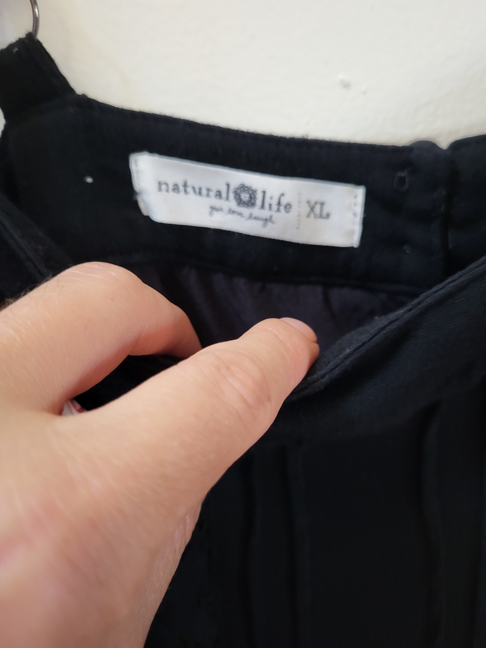 NATURAL LIFE Black Lace-Trim Sun Dress- XL - Picture 3 of 5